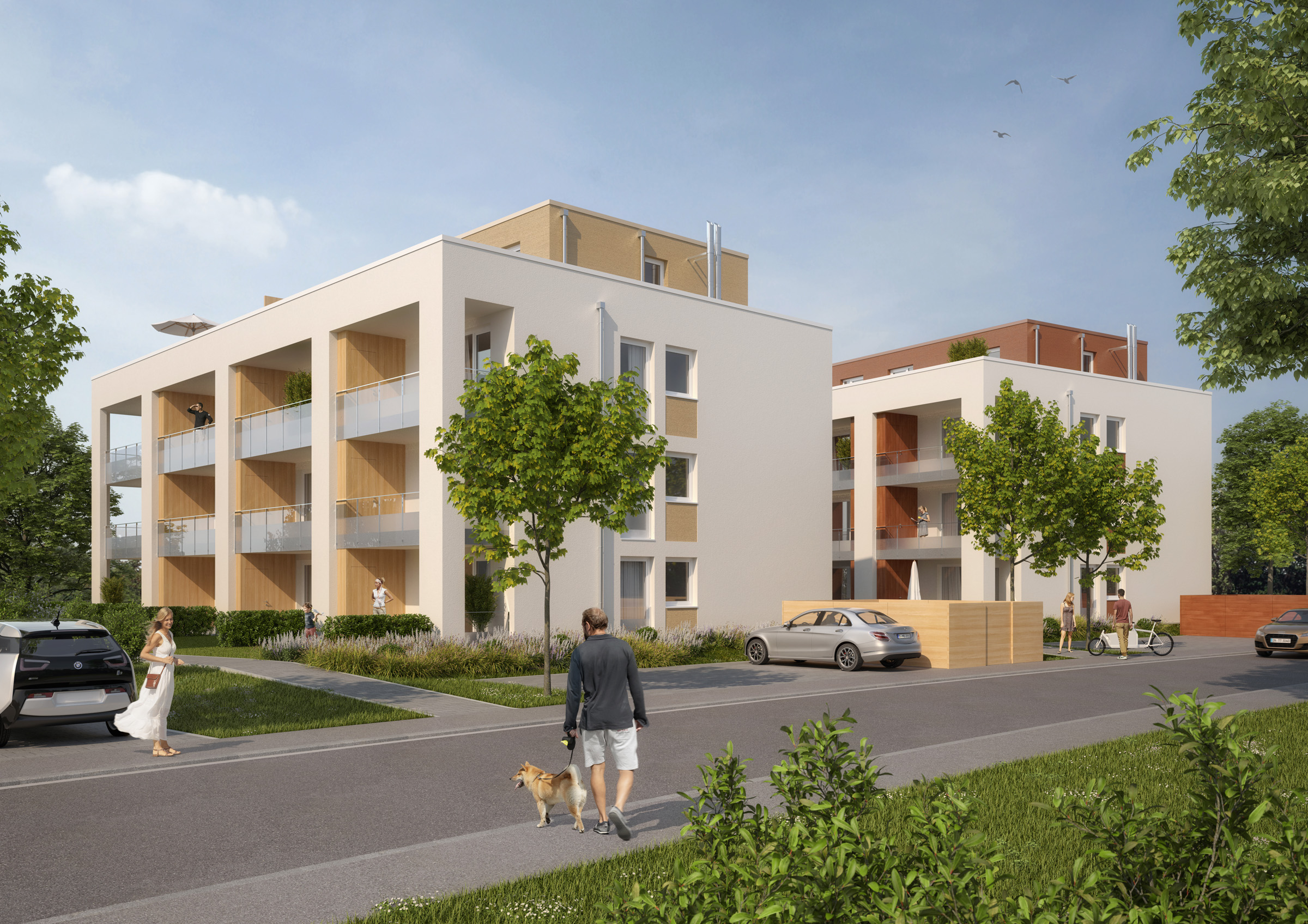 Zwei Mehrfamilienhäuser in der Cité Baden-Baden